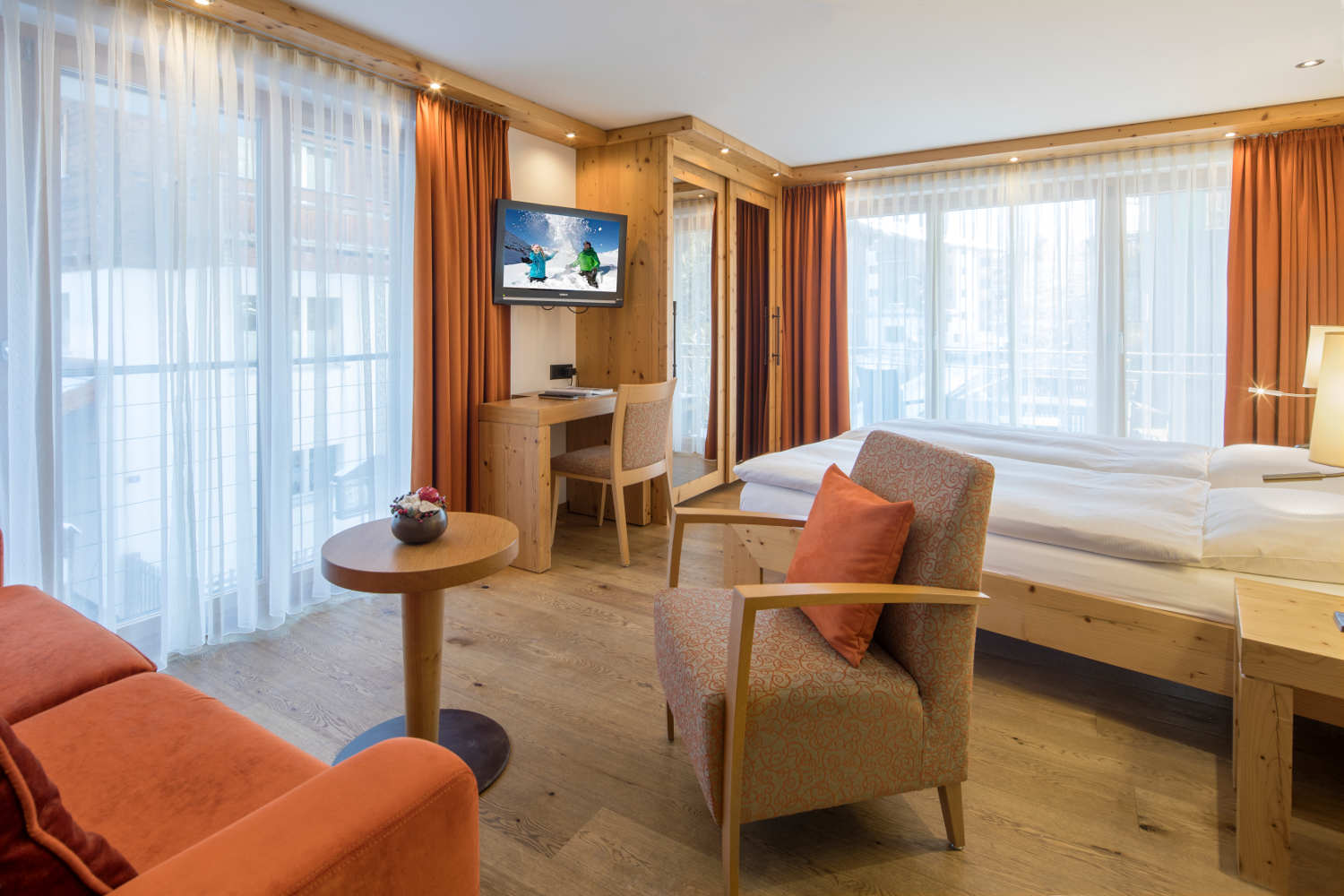 Dreibettzimmer im Hotel in Zermatt